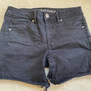 AMERICAN EAGLE black jean cutoff shorts, sz 8.